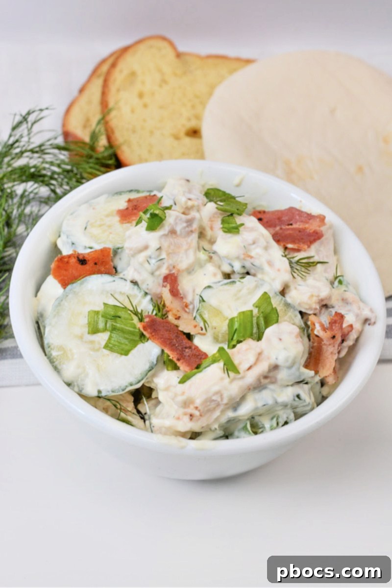 Refreshing Keto Chicken & Cucumber Salad 3 Keto Sliced Cucumber Chicken Salad