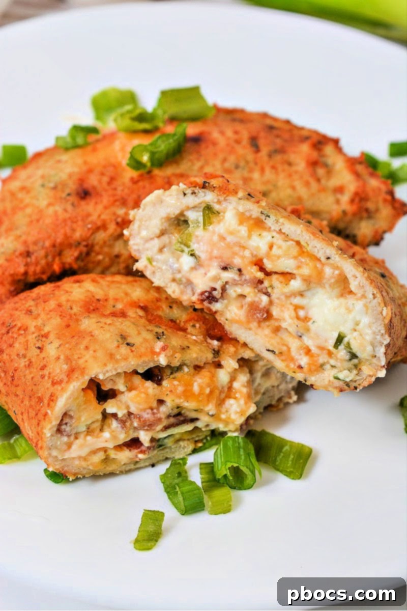 Keto Cheesy Ranch Chicken Pockets 3 A close-up of the creamy filling ingredients for Keto Crack Chicken Hot Pockets: cream cheese, ranch seasoning, bacon, and shredded cheddar