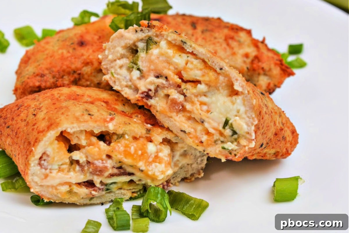 Keto Cheesy Ranch Chicken Pockets 7 Batch of frozen Keto Crack Chicken Hot Pockets, individually wrapped in plastic for easy storage and future reheating