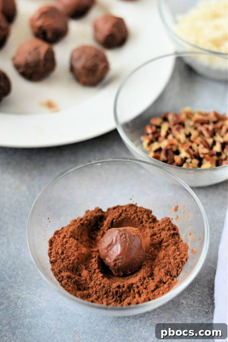Decadent Keto Truffles 13 Adding toppings to keto truffles