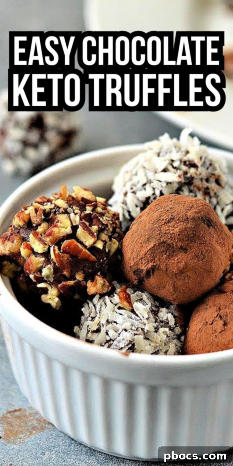 Decadent Keto Truffles 15 Keto Truffles - Pinterest graphic