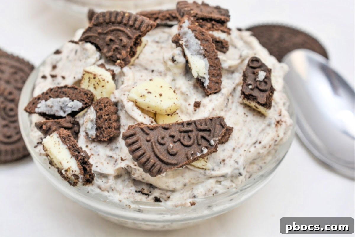 Keto Cookies and Cream Dream 12 Finished Low Carb Cookies and Cream Fluff in serving dishes