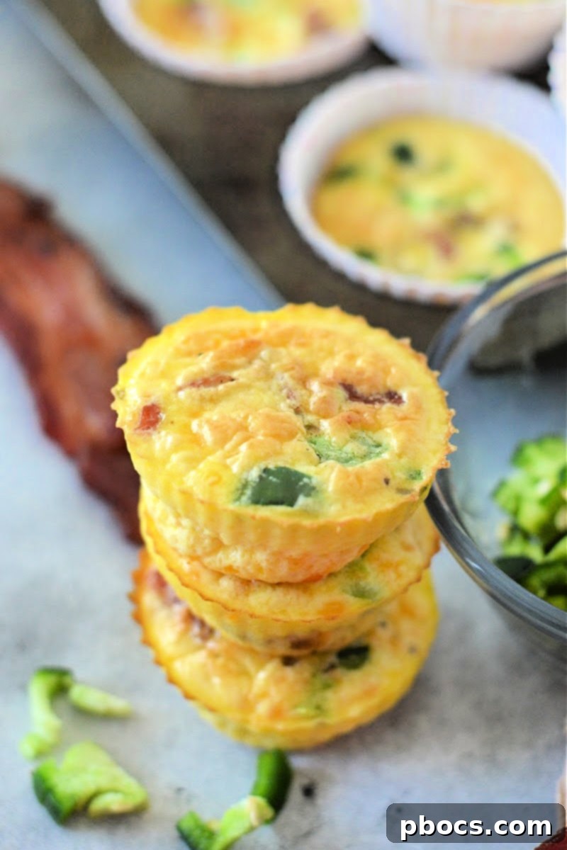 Keto Jalapeno Popper Egg Bites - A perfect low-carb, high-protein breakfast or snack.