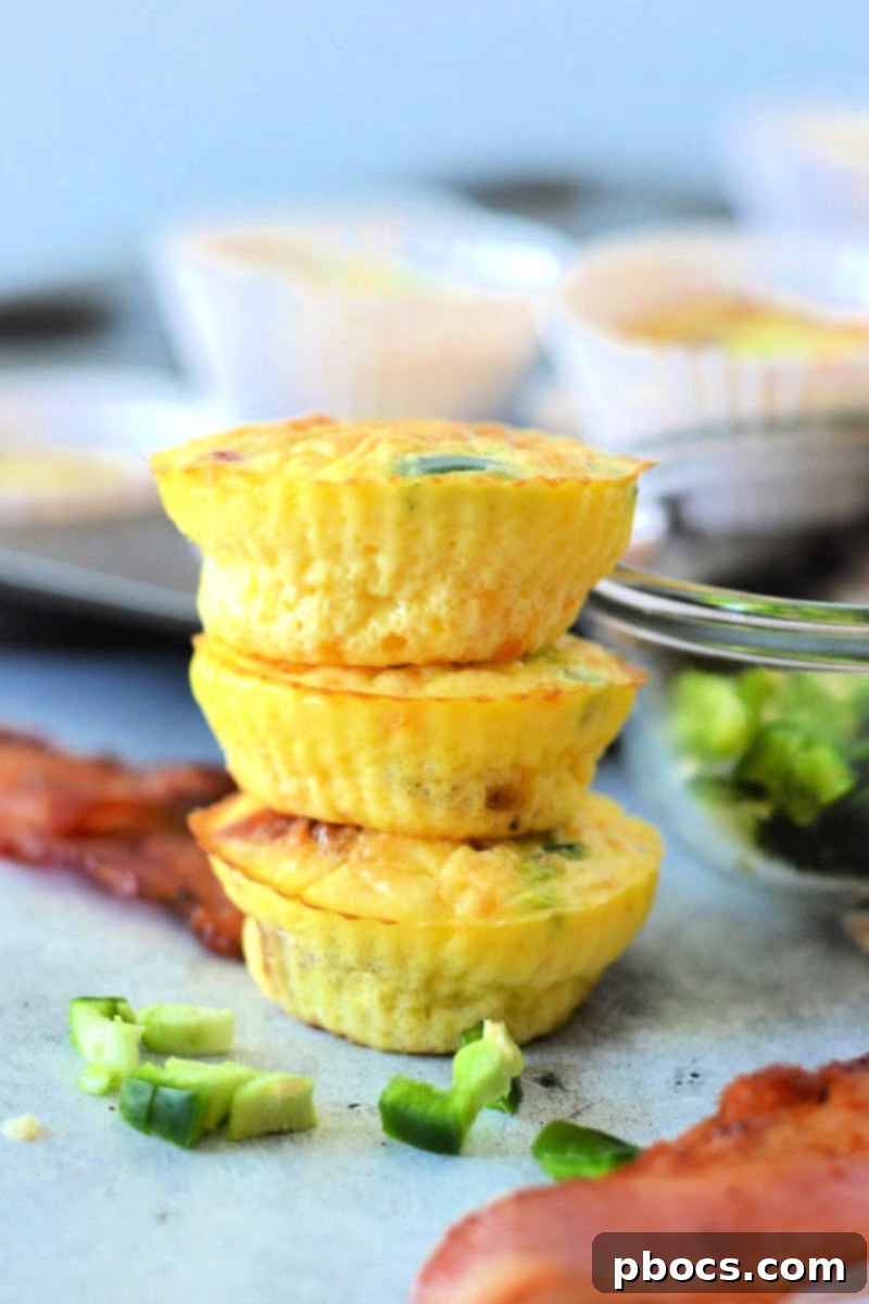 Close-up of fluffy Keto Jalapeno Popper Egg Bites, showcasing a spongier texture.