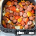 Low Carb Air fryer Chicken Sausage and Peppers