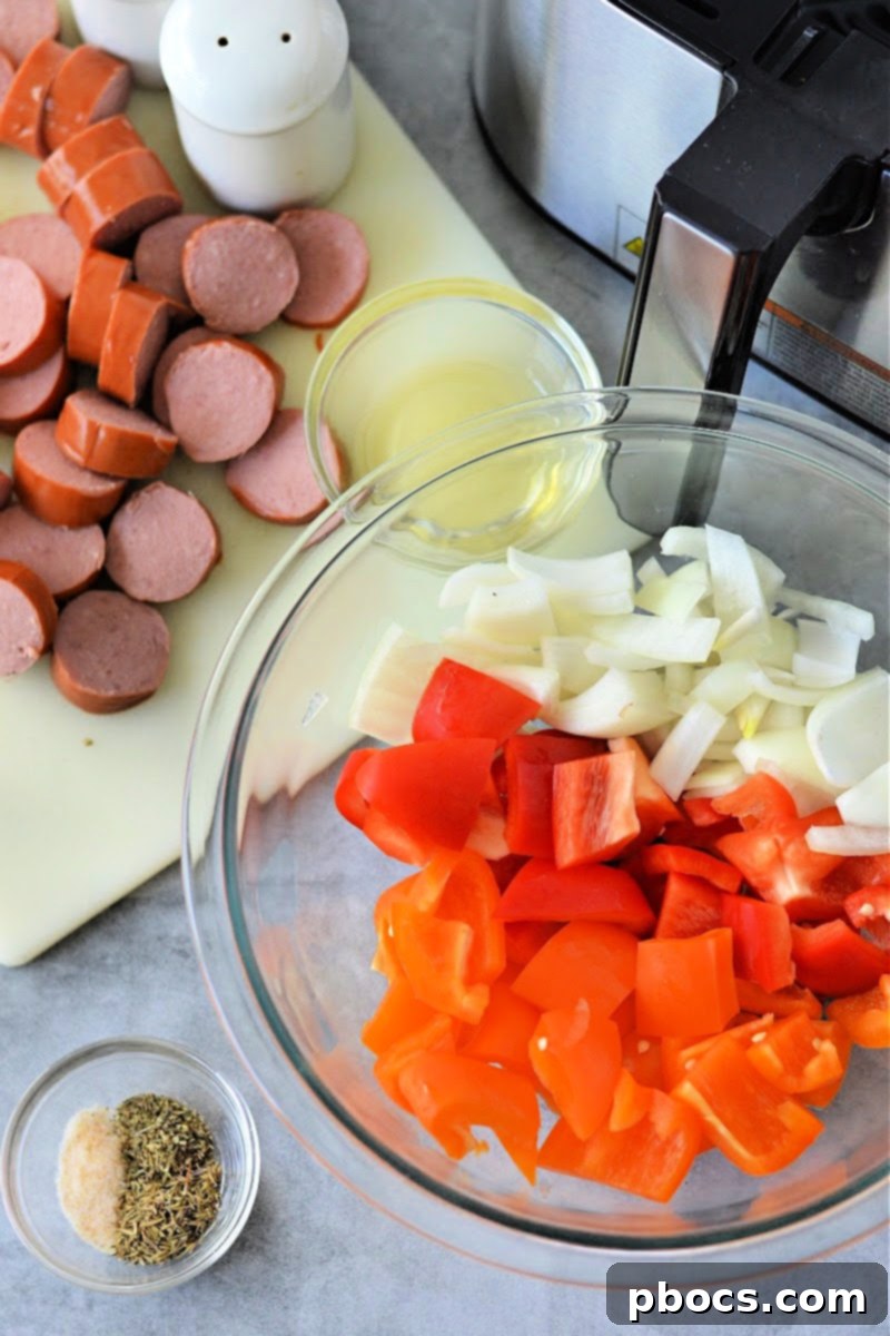 Chopped Peppers and Onions