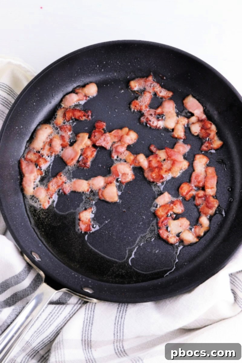 Cooking bacon in the skillet