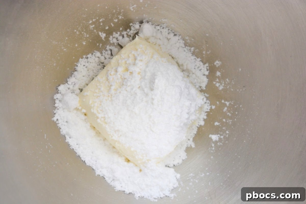 Keto Carrot Cake Swirls 9 Mixing cream cheese and powdered sugar substitute