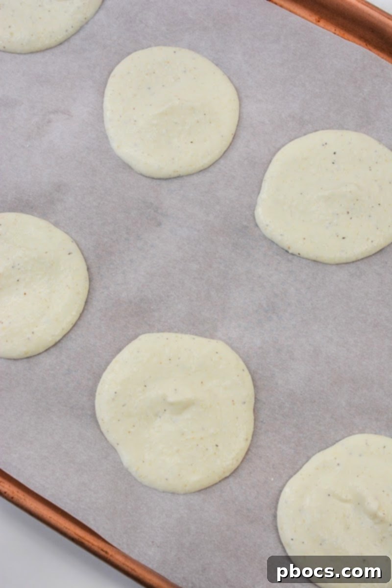 Onion ring batter on a cookie sheet
