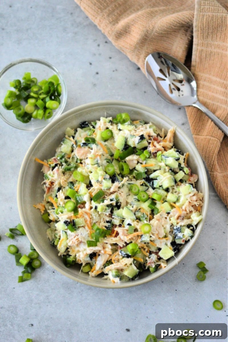 Keto Jalapeno Popper Chicken Cucumber Salad