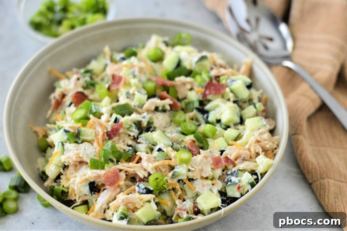 Plated Keto Jalapeno Popper Chicken Cucumber Salad