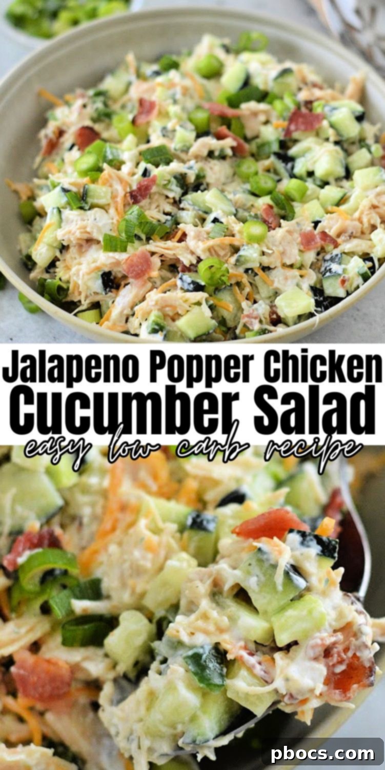 Keto Jalapeno Popper Chicken Cucumber Salad Pinterest Pin