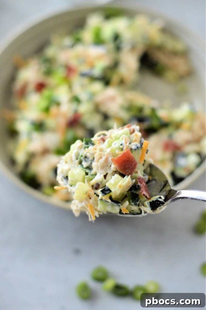 Healthy Keto Jalapeno Popper Chicken Cucumber Salad