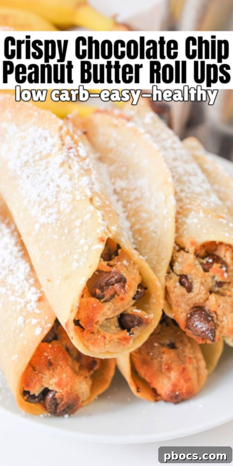 Crispy Low Carb Chocolate Chip Peanut Butter Roll Ups – a must-try keto dessert