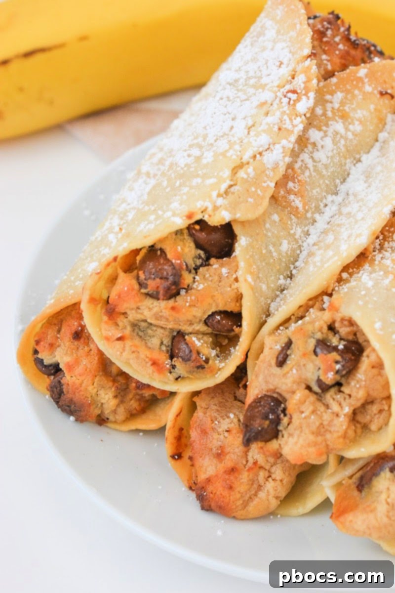 Peanut Butter Roll-Ups in a crispy tortilla shell