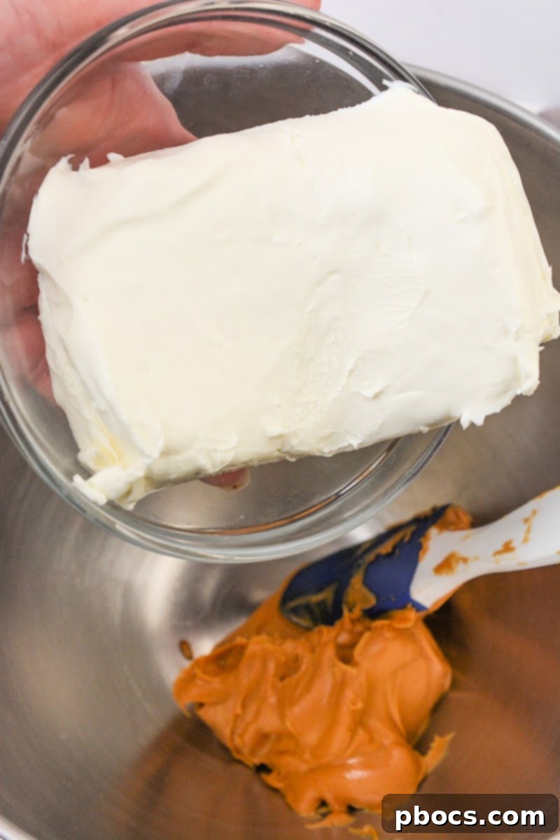 Softened Cream Cheese for the peanut butter roll-up filling