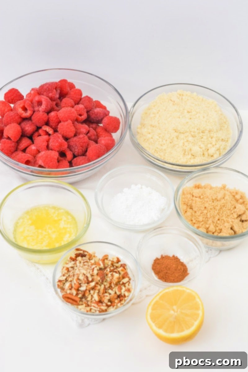Ingredients for Low Carb Raspberry Crumble