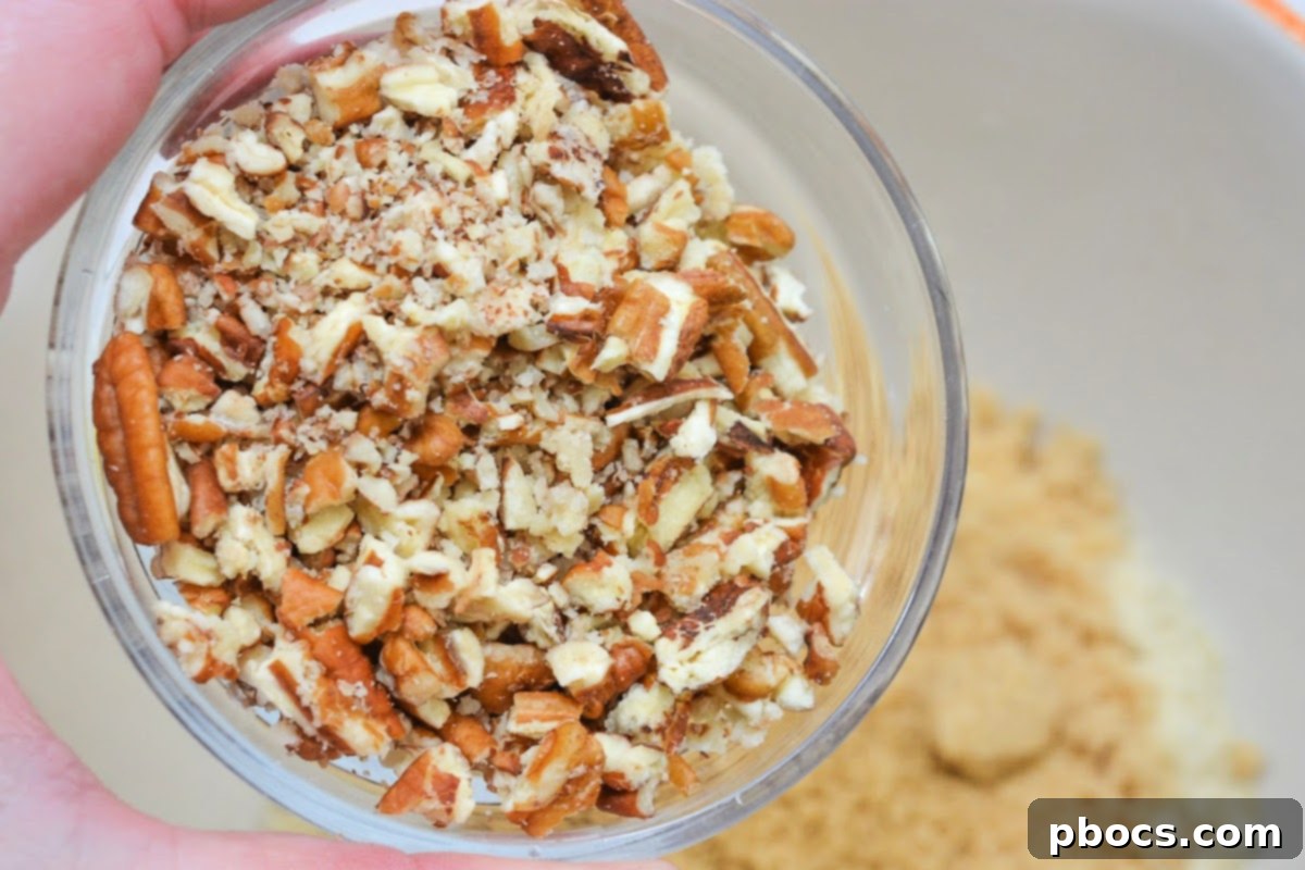Chopped Pecans in a bowl