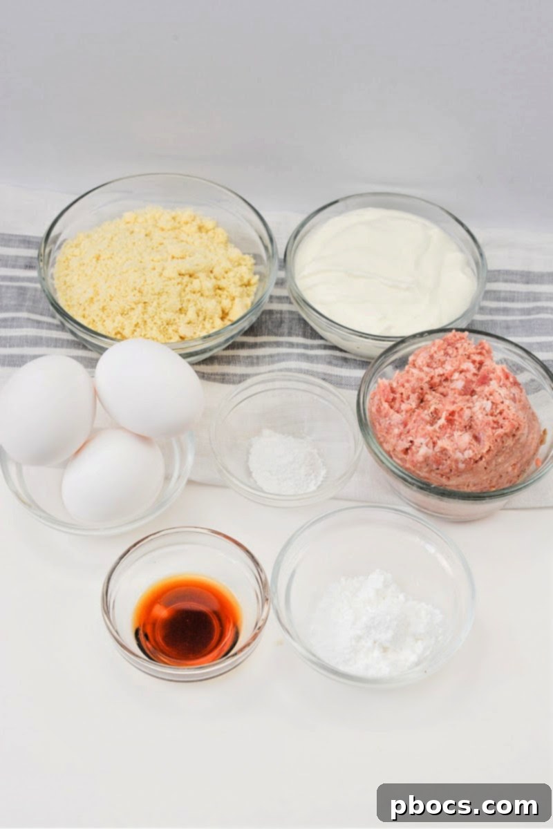 Protein-Rich Low Carb Cottage Cheese Pancakes with Sausage 8 Low Carb Healthy Cottage Cheese Pancakes with Sausage Ingredients