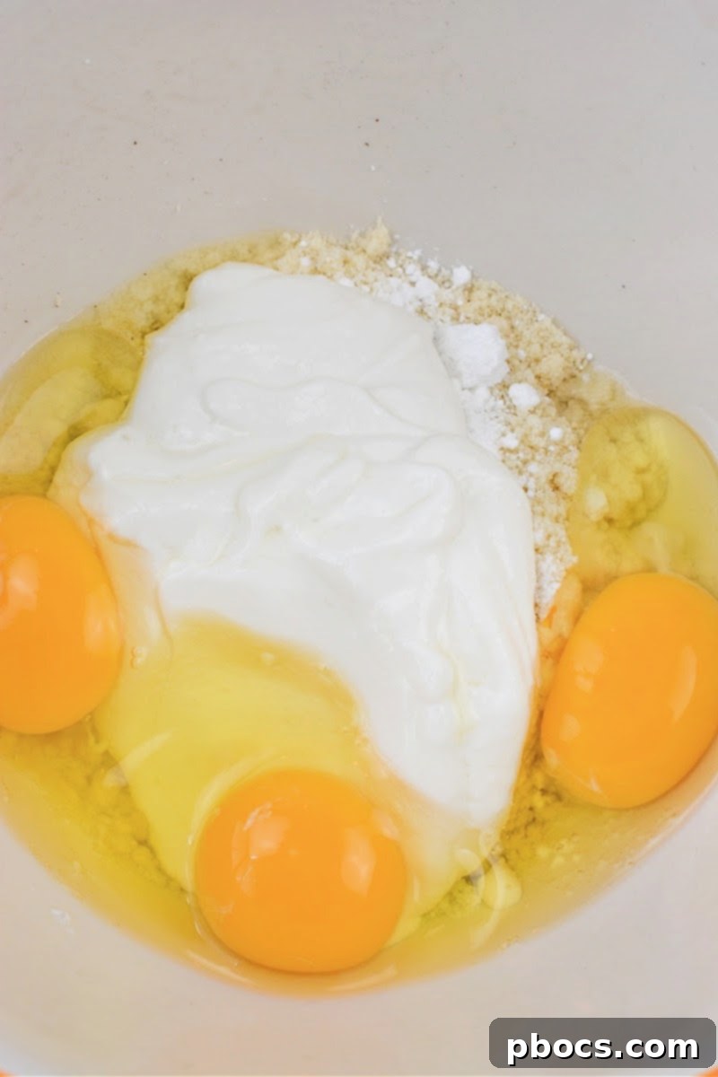 Protein-Rich Low Carb Cottage Cheese Pancakes with Sausage 10 Mixing pancake batter