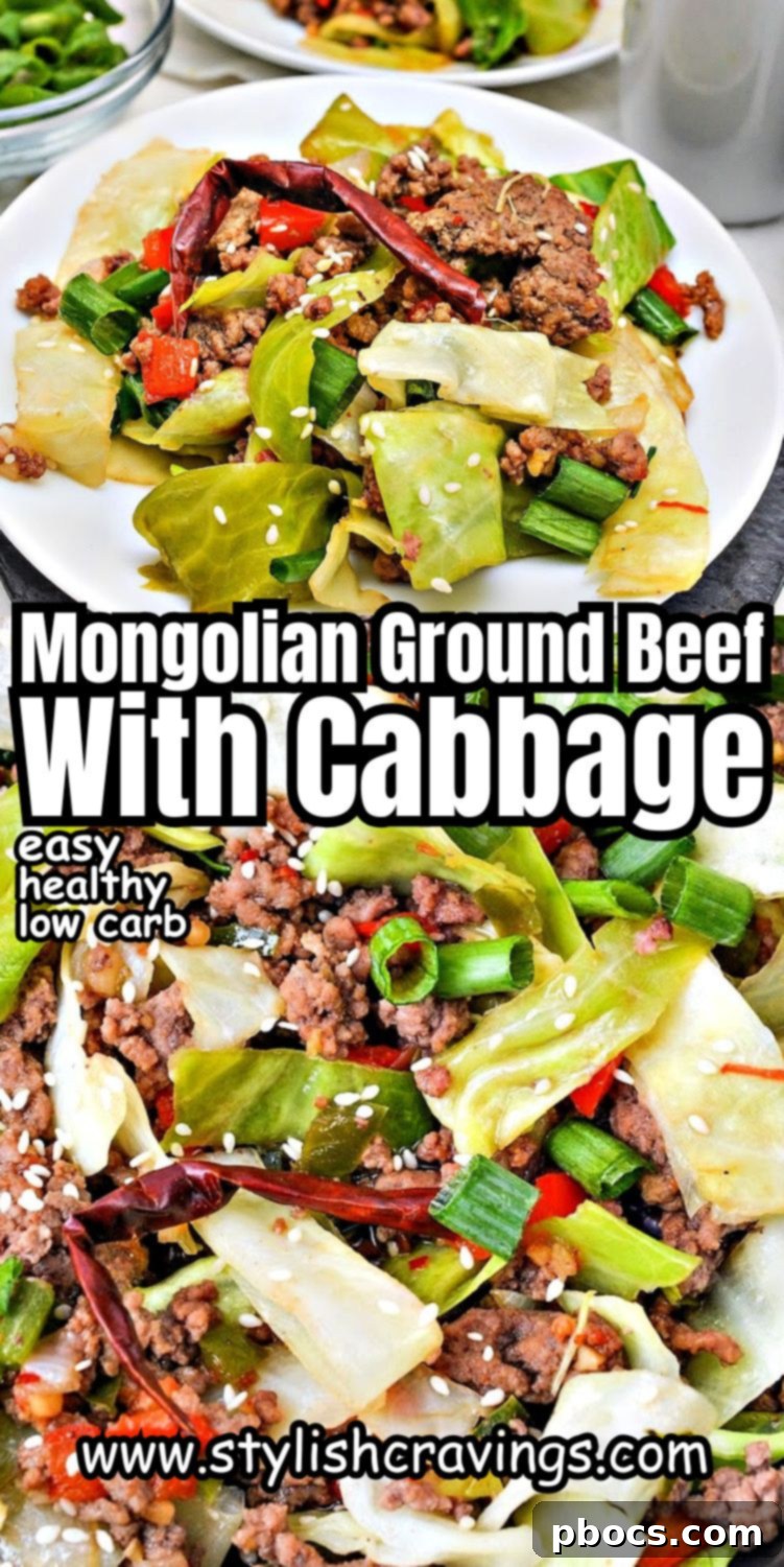 Keto Mongolian Ground Beef and Cabbage