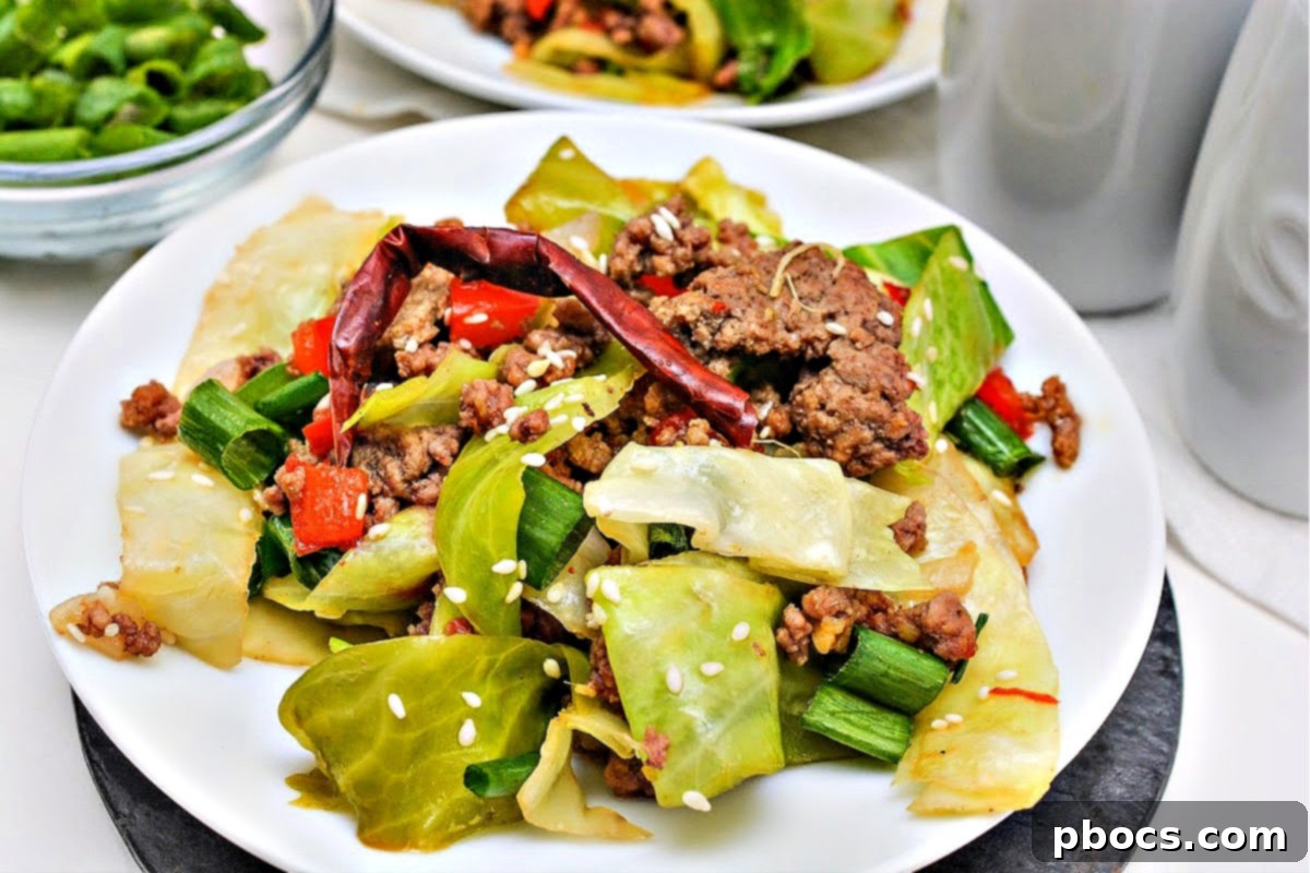 Keto Mongolian Ground Beef and Cabbage