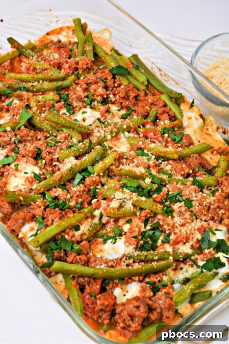 Low Carb Italian Ground Beef and Green Beans Bake - A Delicious Keto-Friendly Meal