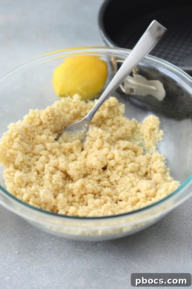 Mixing the crust ingredients