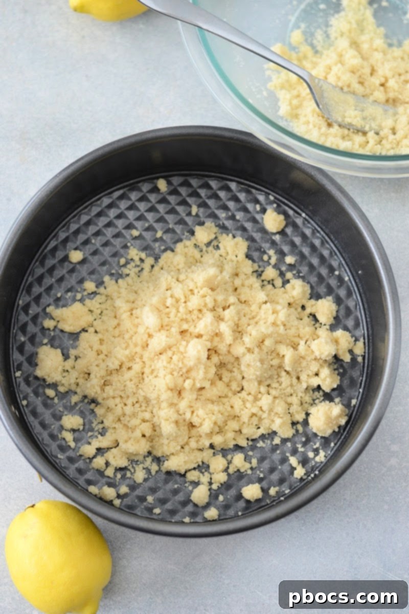 Spreading the crust in the bottom of the pan