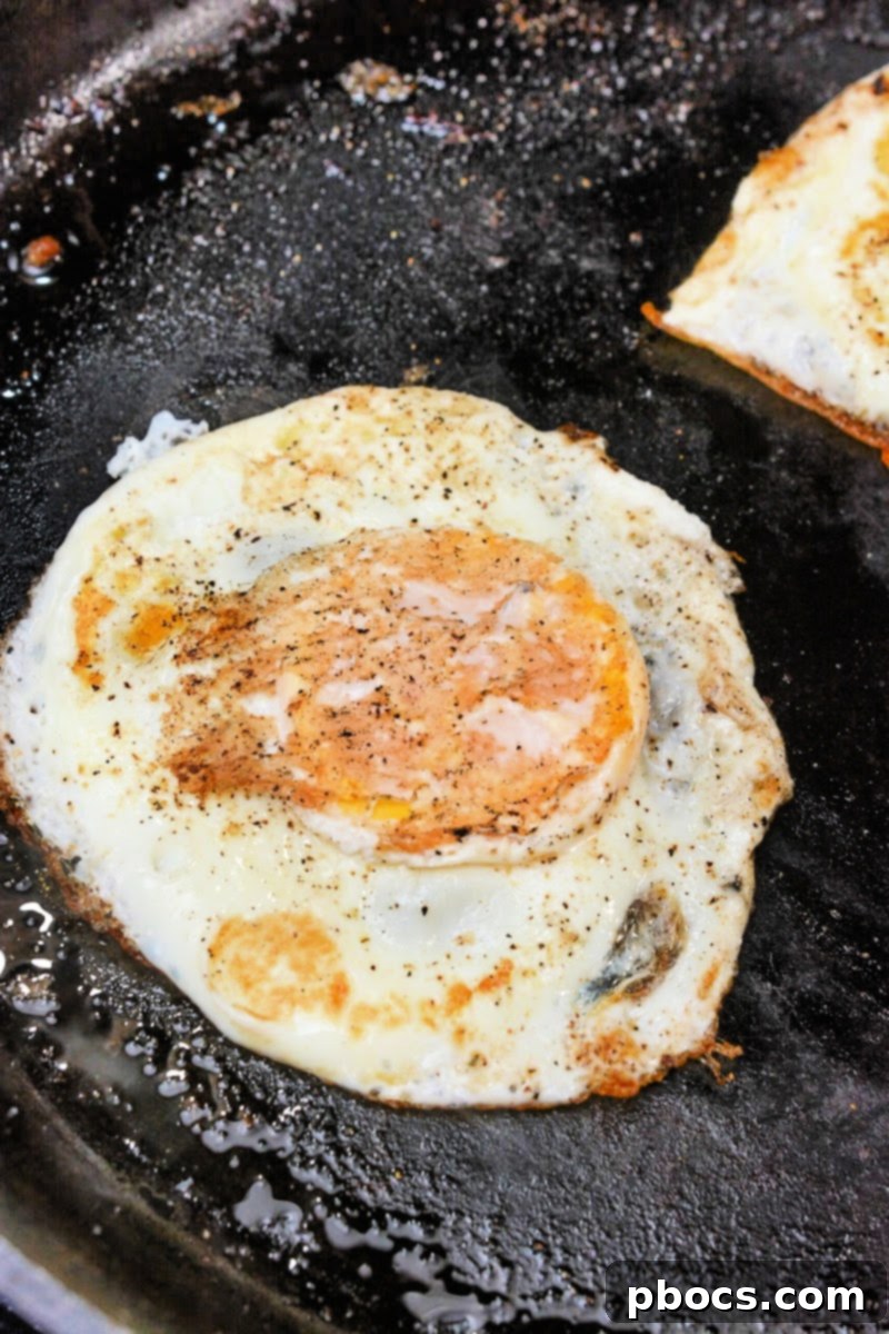 Keto Morning Smash Burger Bites 12 Frying an egg