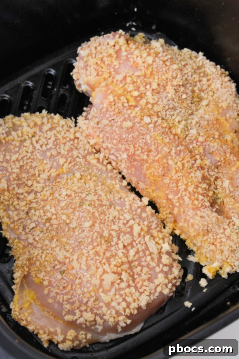 Keto Chicken and Spinach Noodles 11 Raw chicken in air fryer