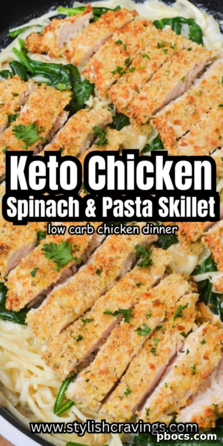 Keto Chicken and Spinach Noodles 16 Keto Chicken and Spinach Pasta Pinterest Pin