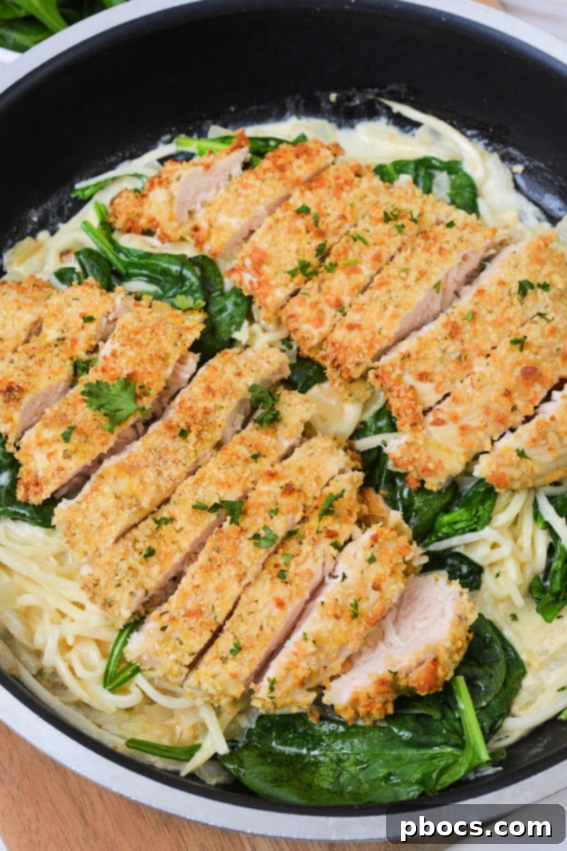 Keto Chicken and Spinach Noodles 3 Keto Chicken and Spinach Pasta - Crispy Chicken and Creamy Sauce