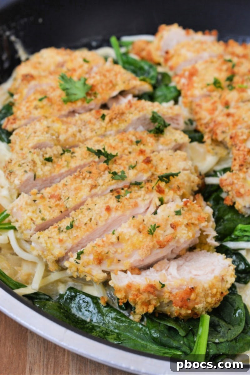 Keto Chicken and Spinach Noodles 5 Keto Breaded Chicken with Pork Rind Crumbs