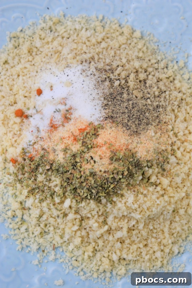 Keto Chicken and Spinach Noodles 9 Making chicken breading mixture