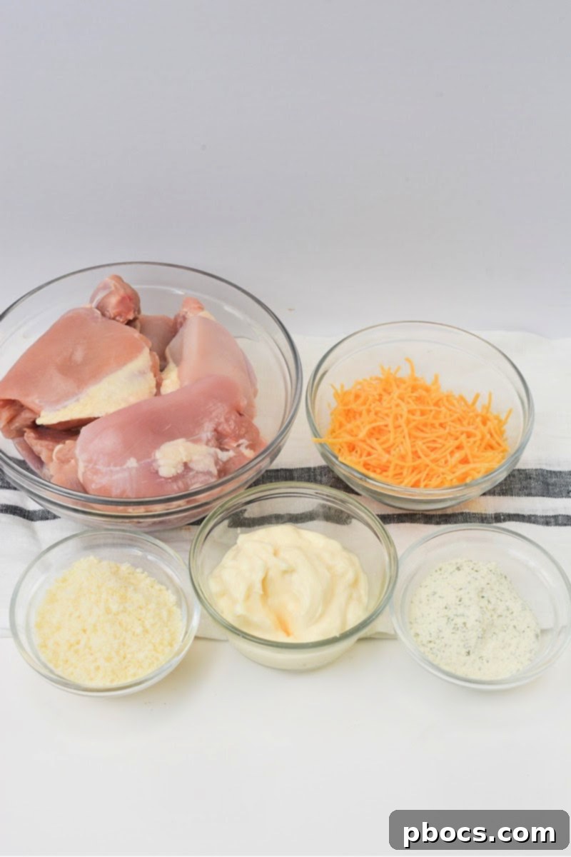 Crispy Baked Cheesy Ranch Keto Chicken Thighs 8 Keto Baked Cheesy Ranch Chicken Thighs Ingredients