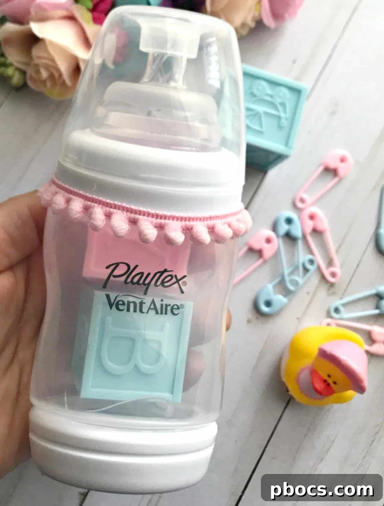 DIY Baby Bottle Place Card Holders Step 2 DIY Baby Bottle Place Card Holders Step 2