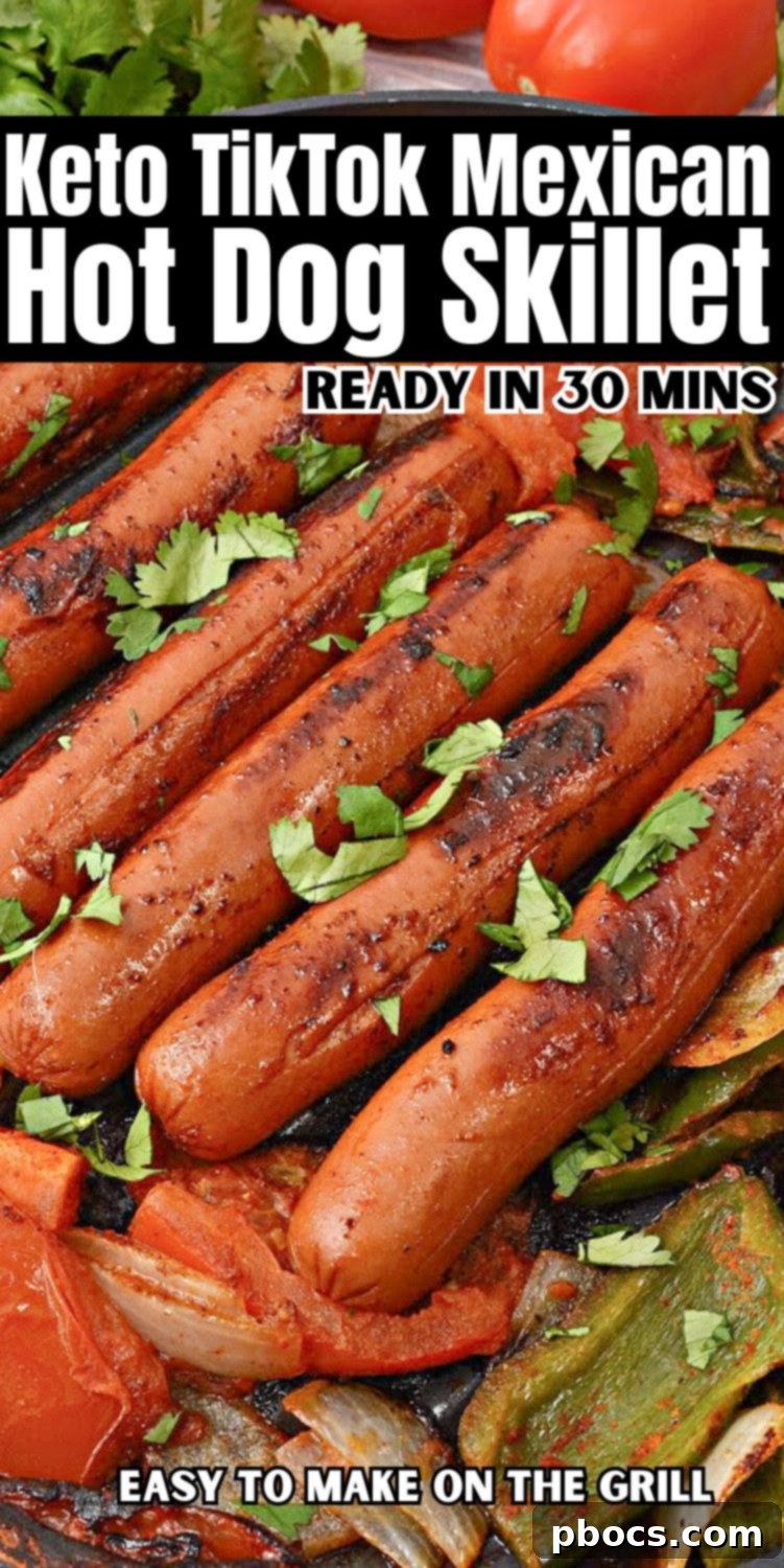 Keto TikTok Mexican Hot Dog Skillet - Pinterest Pin Image