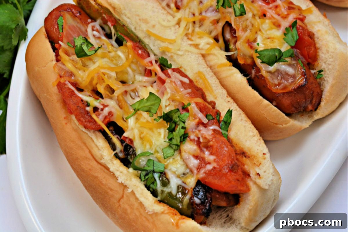 Keto TikTok Mexican Hot Dog Skillet - Plated on Keto Buns