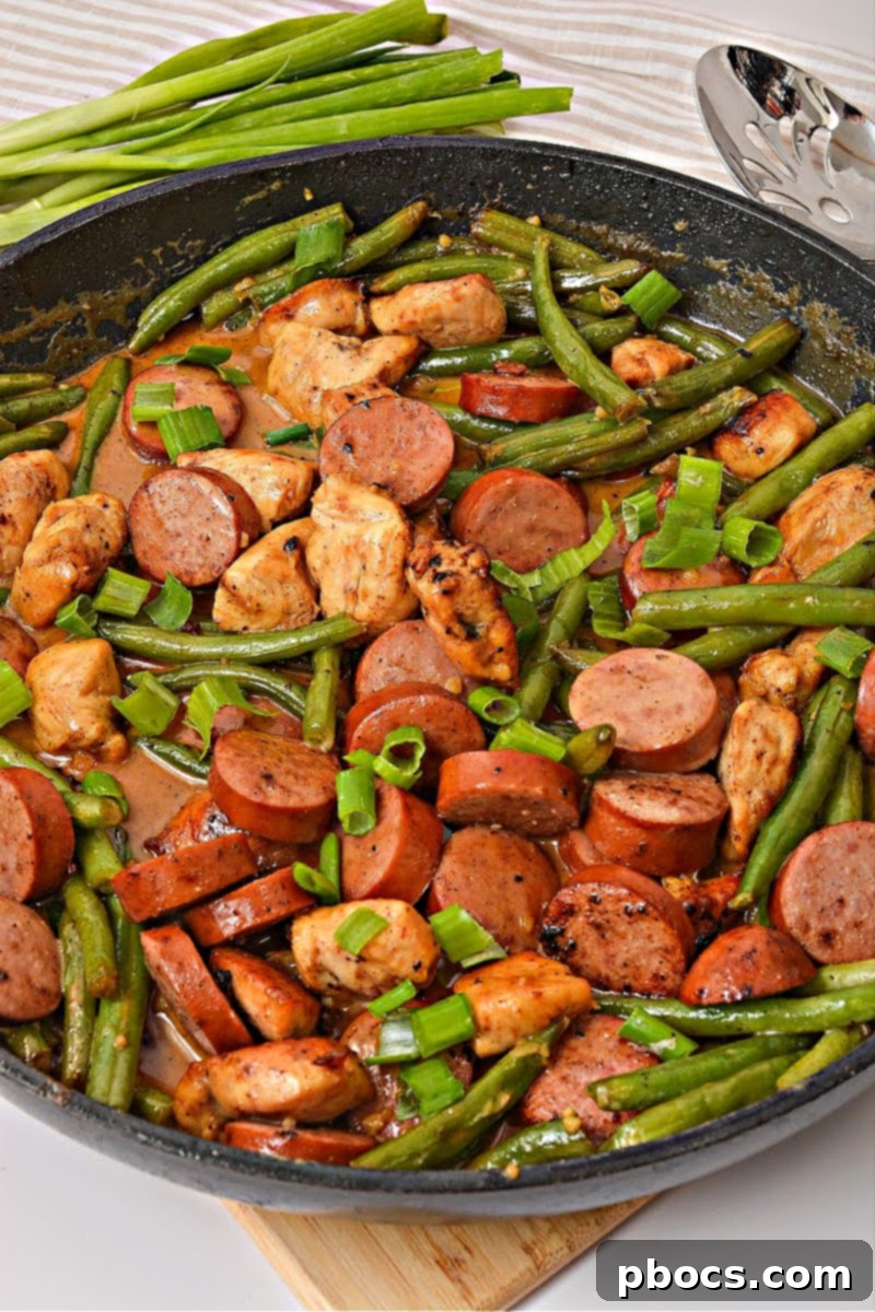 Low-Carb Honey Mustard Kielbasa Chicken and Green Beans