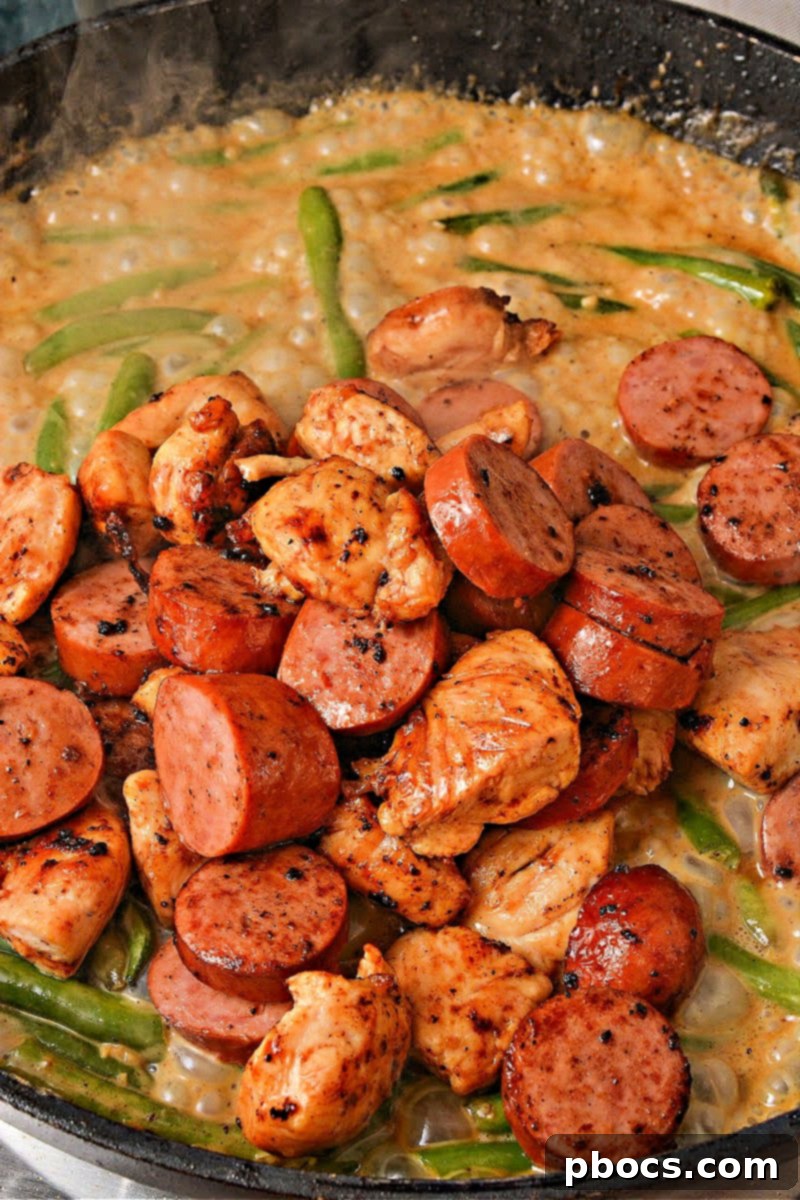 Low-Carb Honey Mustard Kielbasa Chicken and Green Beans