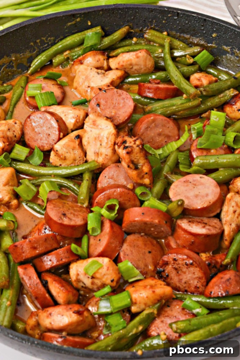 Low-Carb Honey Mustard Kielbasa Chicken and Green Beans