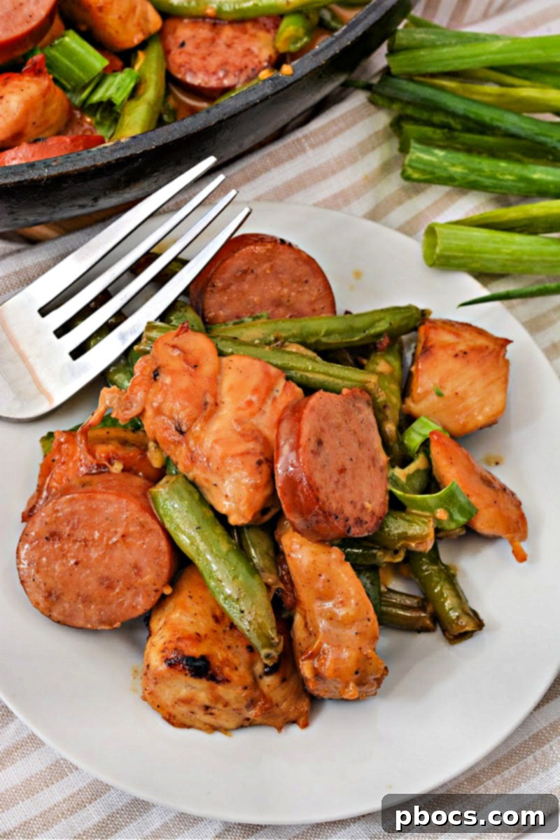 Low-Carb Honey Mustard Kielbasa Chicken and Green Beans