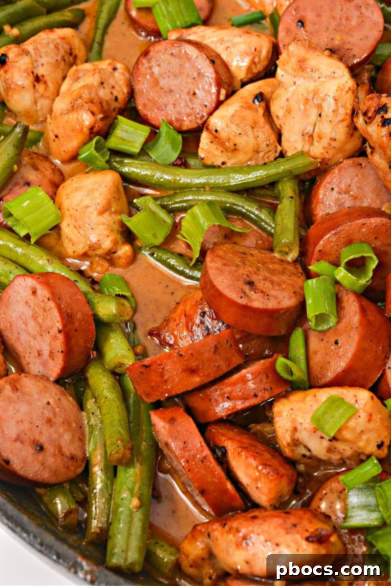 Low-Carb Honey Mustard Kielbasa Chicken and Green Beans