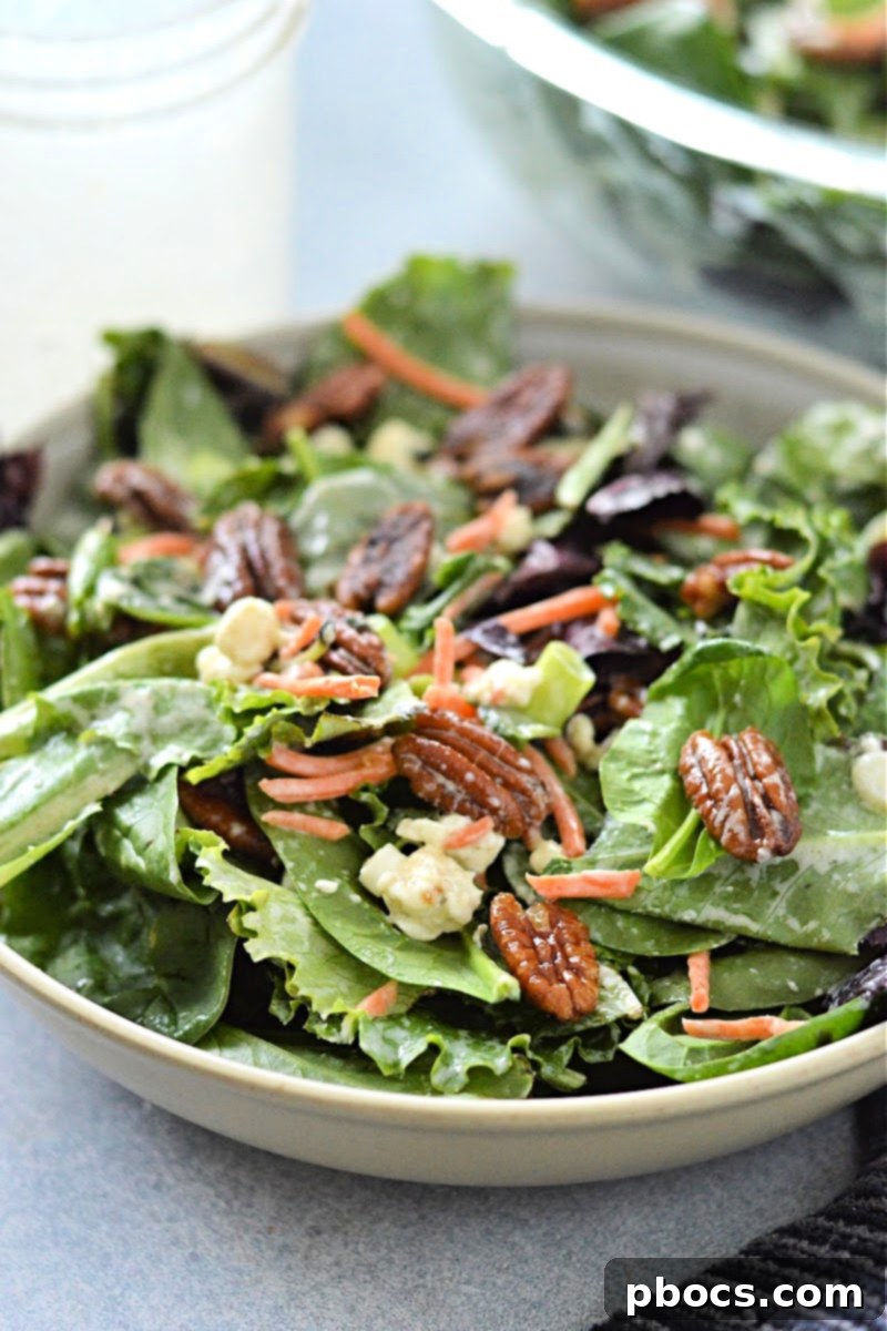 Homemade Low Carb Blue Cheese Pecan Chopped Salad
