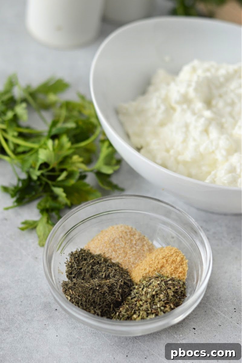 Low Carb Cottage Cheese Ranch Dip Ingredients
