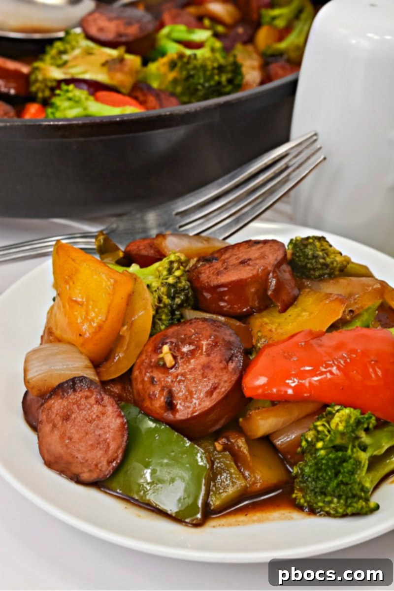 Colorful bell peppers and onions, ideal for a Low Carb Asian Sweet and Sour Kielbasa stir fry