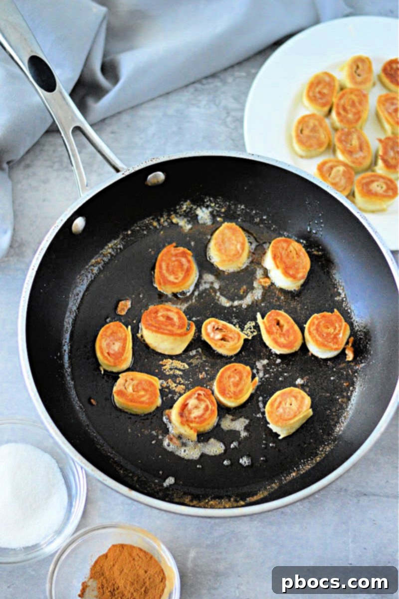 Keto Cinnamon Cream Cheese Delights 13 Pan-frying keto cinnamon cream cheese bites