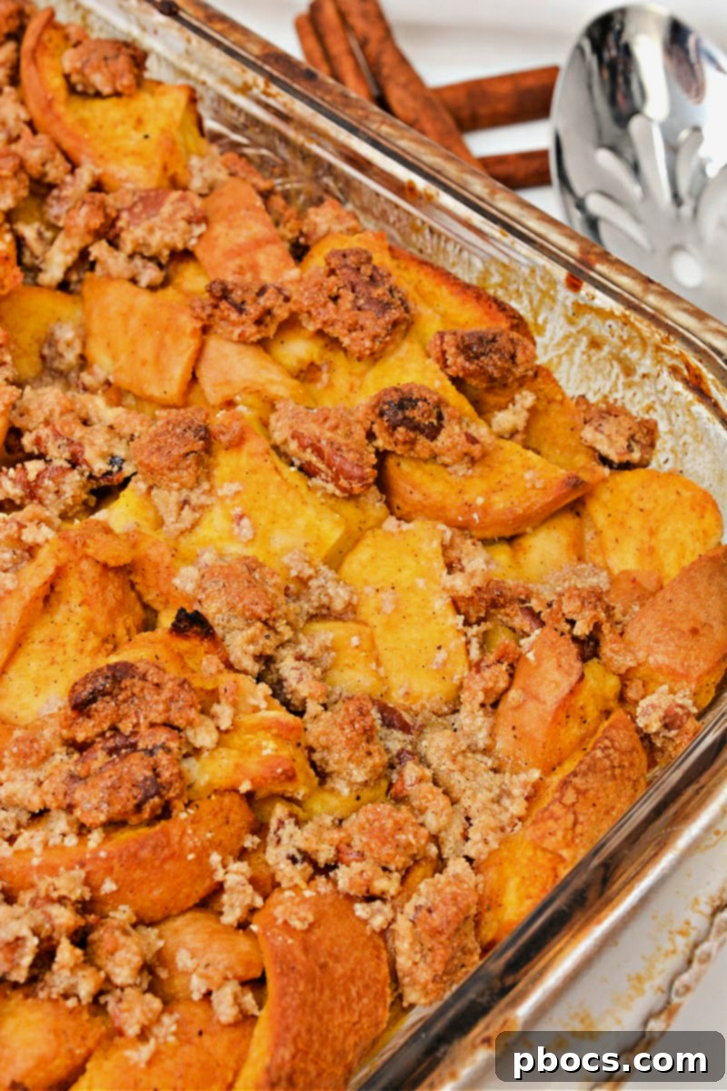 Delicious Keto Pumpkin French Toast Bake in a baking dish