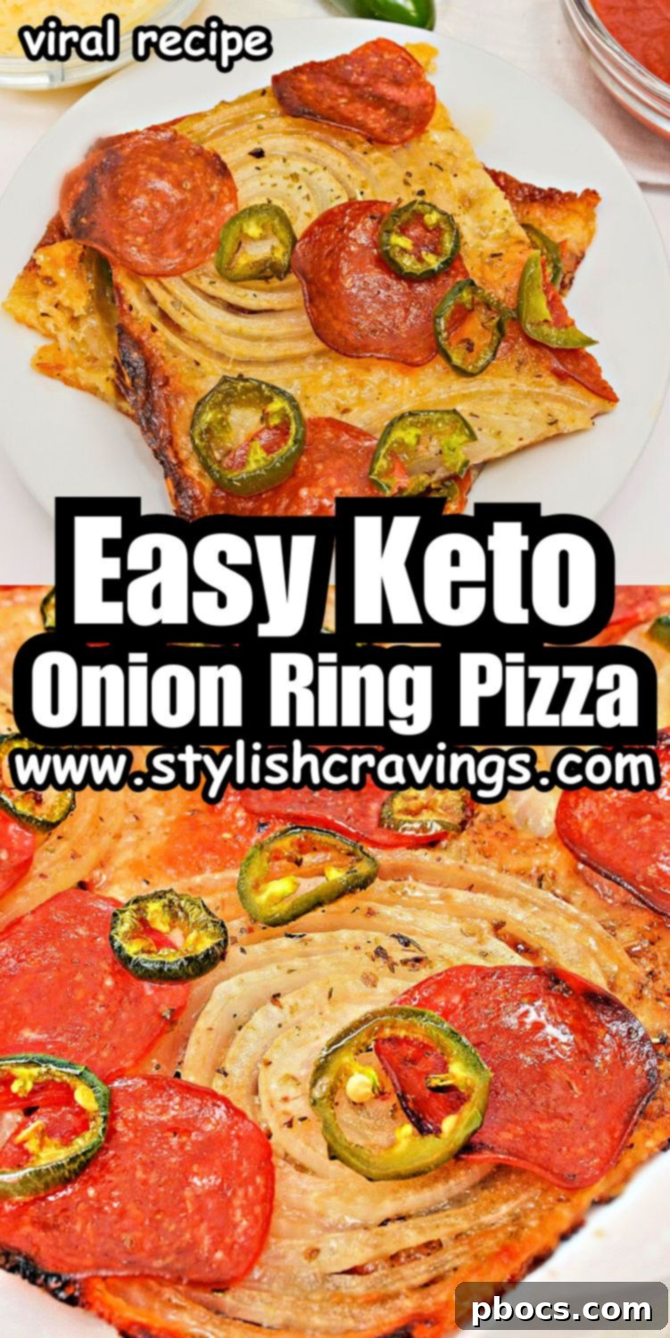 Pin this Keto Viral Onion Ring Pizza recipe for later